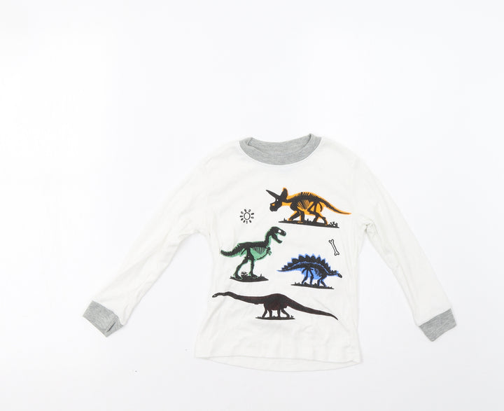 Popshion Boys White Basic T-Shirt Size 3 Years - Dinosaurs