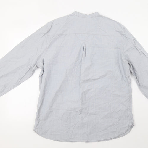 John Rocha Mens Grey Striped   Button-Up Size L