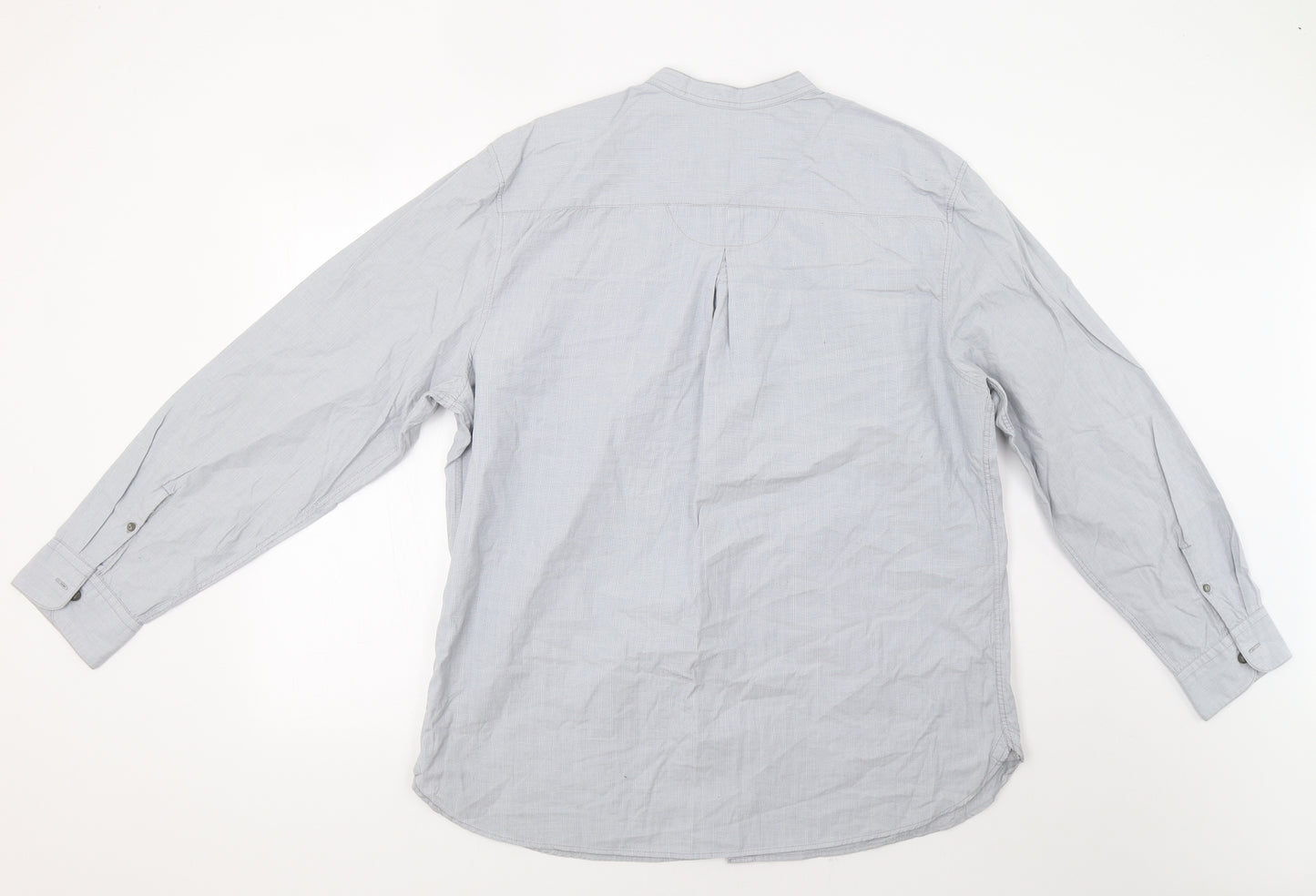 John Rocha Mens Grey Striped   Button-Up Size L
