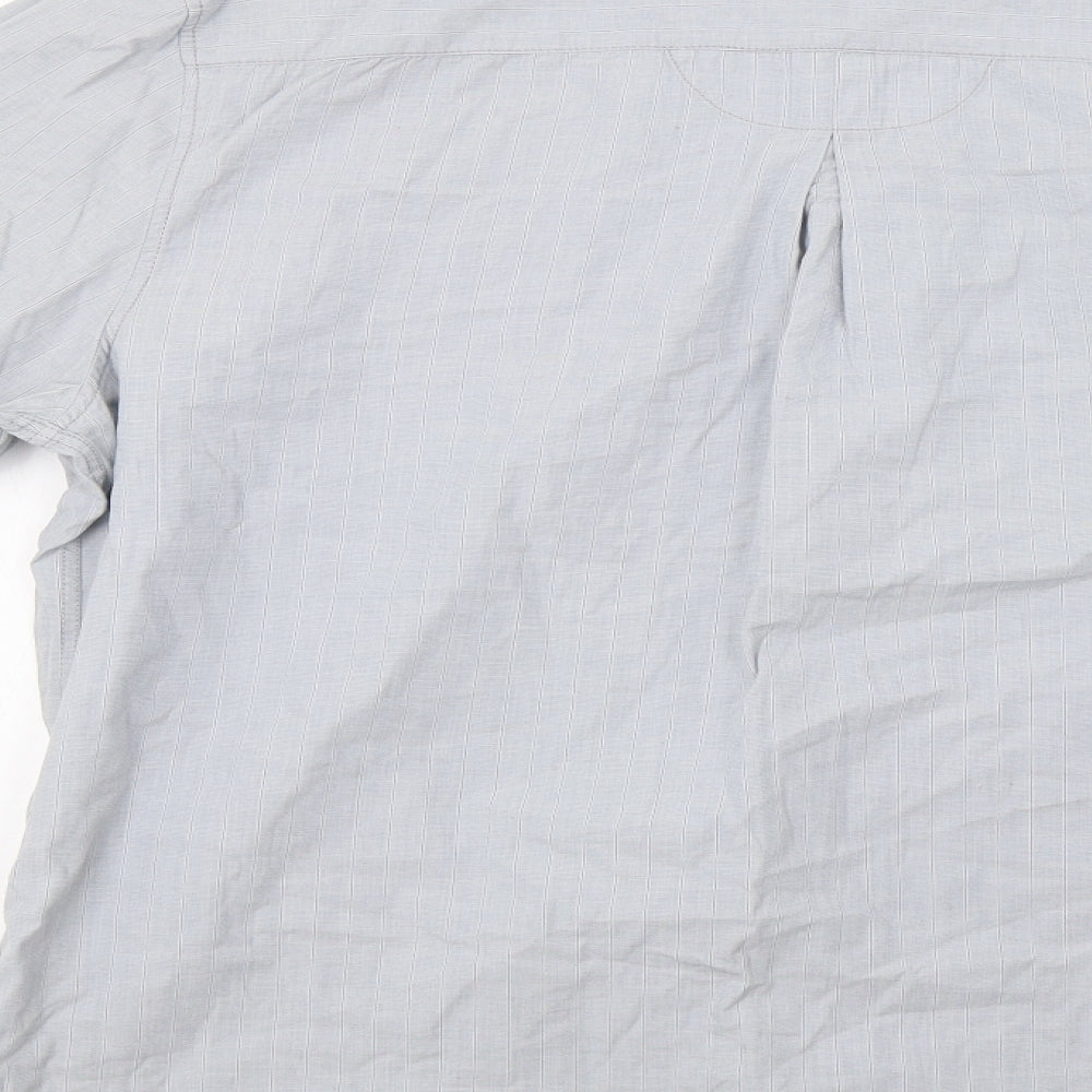 John Rocha Mens Grey Striped   Button-Up Size L