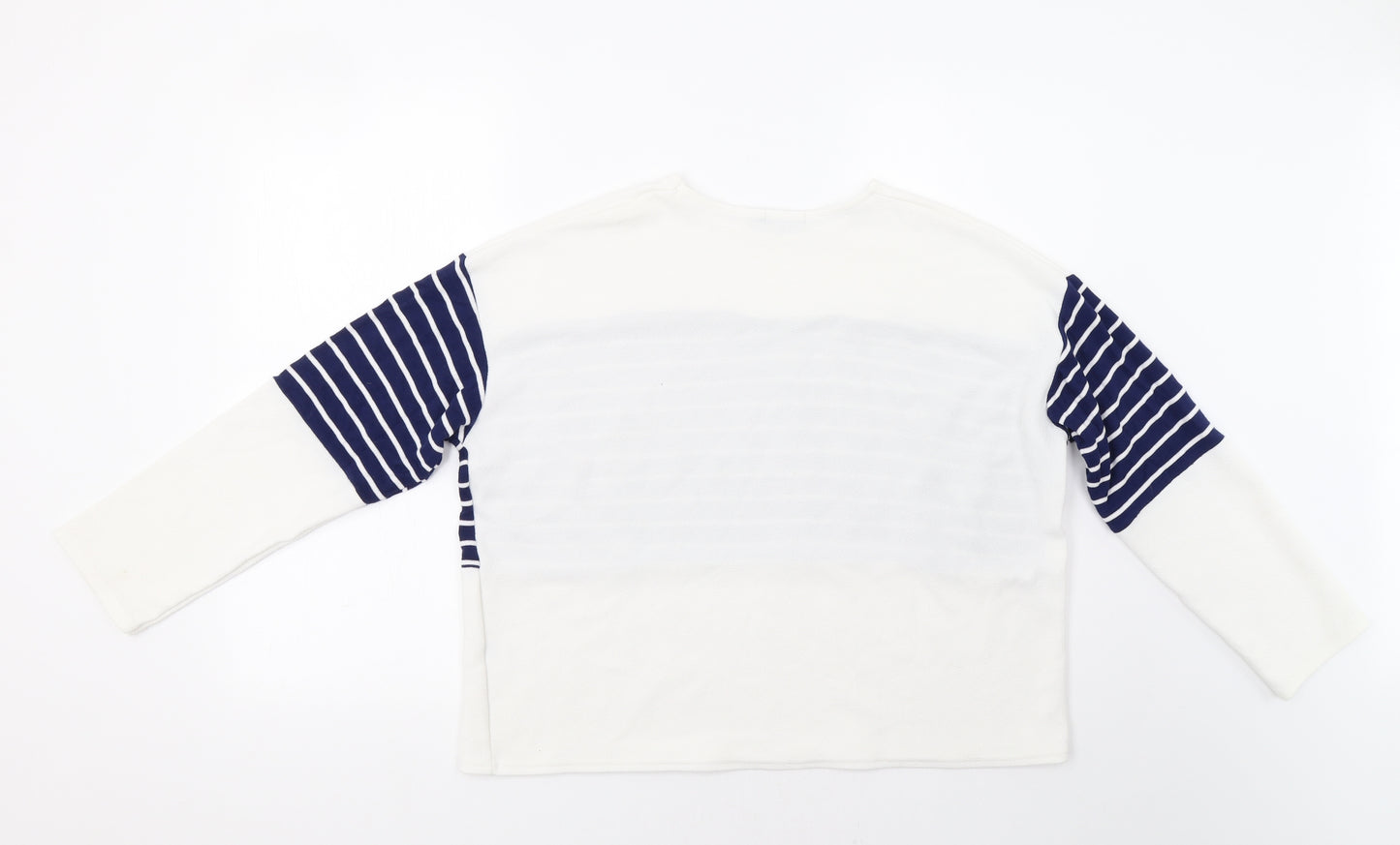 Boohoo Womens White Striped  Basic Blouse Size 12