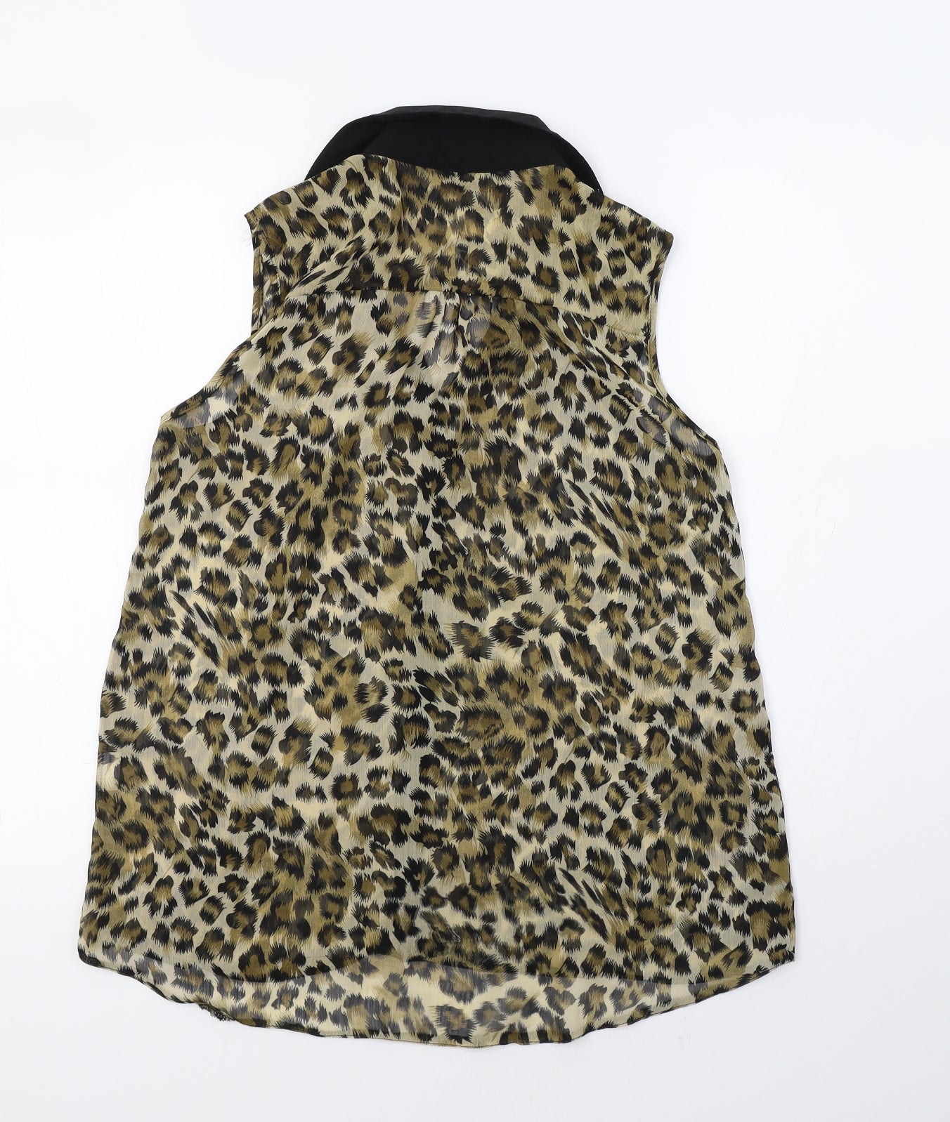 Marina Kaneva Womens Brown Animal Print  Tunic Button-Up Size 10