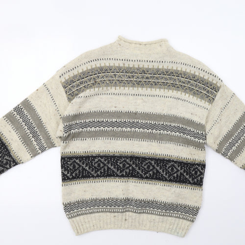 Savoy Taylors Guild Mens Beige Fair Isle  Pullover Jumper Size M