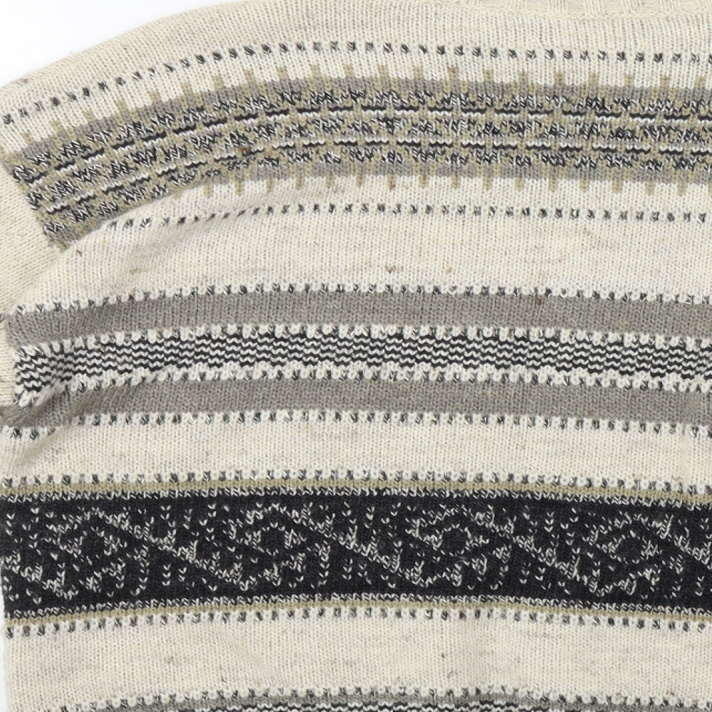 Savoy Taylors Guild Mens Beige Fair Isle  Pullover Jumper Size M