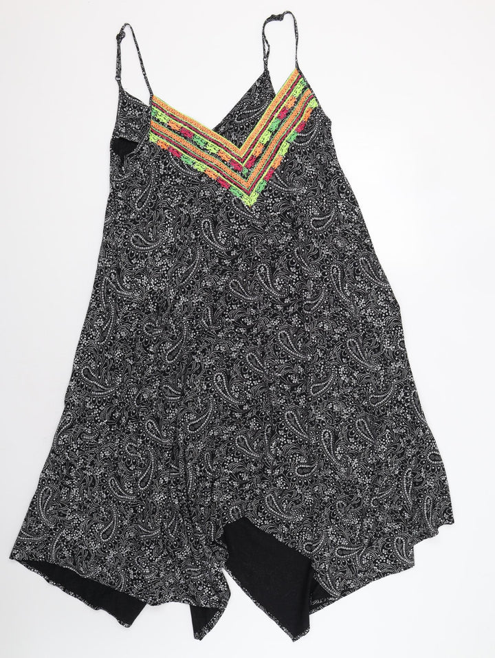 Papaya Womens Black Paisley Ball Gown Size 12