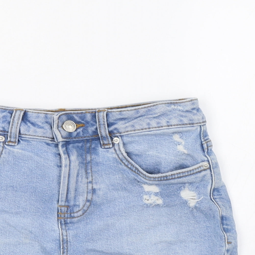 New Look Girls Blue   Cut-Off Shorts Size 12 Years