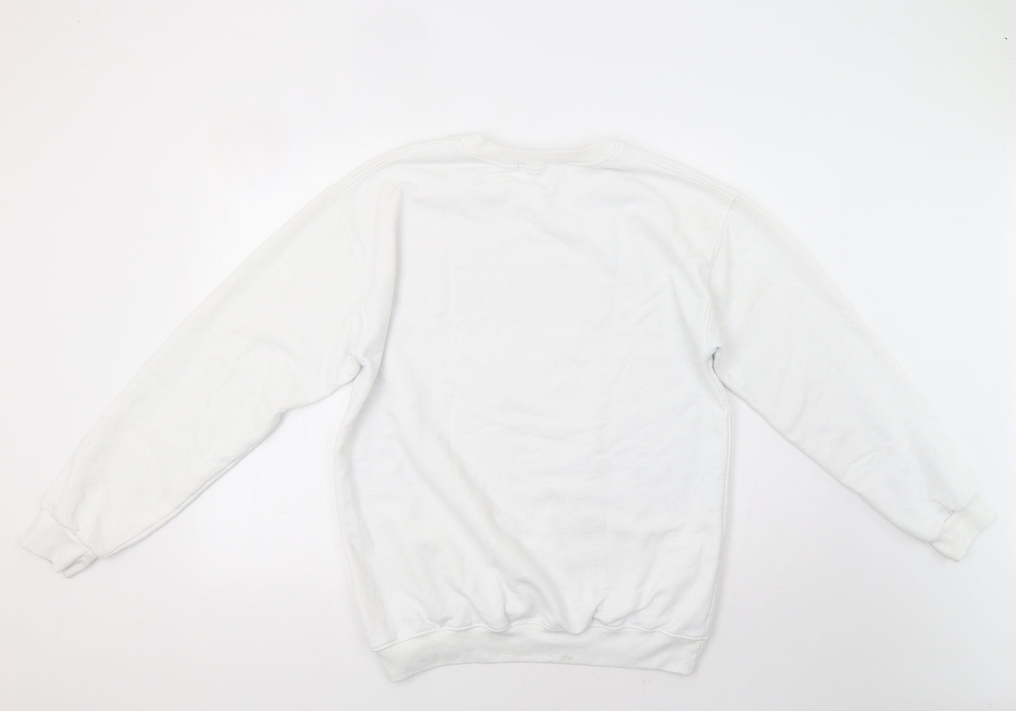PRETTYLITTLETHING Womens White   Pullover Sweatshirt Size M  - Staycation
