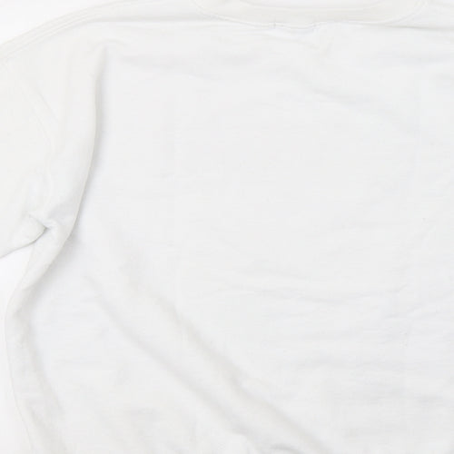 PRETTYLITTLETHING Womens White   Pullover Sweatshirt Size M  - Staycation