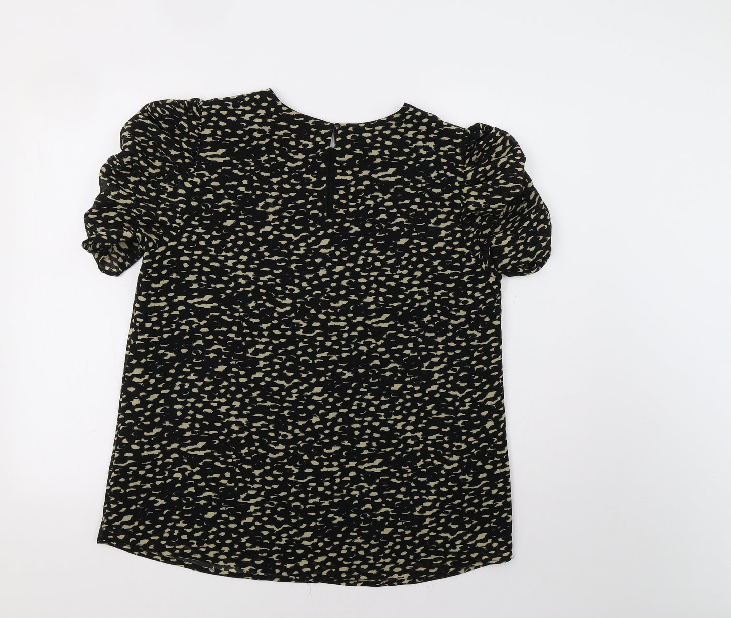 Very Womens Black Animal Print  Basic Blouse Size 16