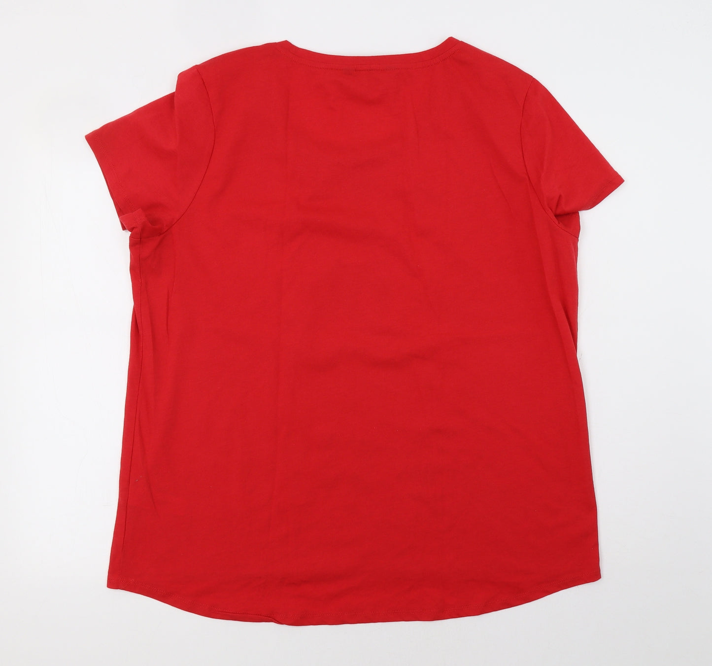 F&F Womens Red   Tunic T-Shirt Size 20  - Christmas Top