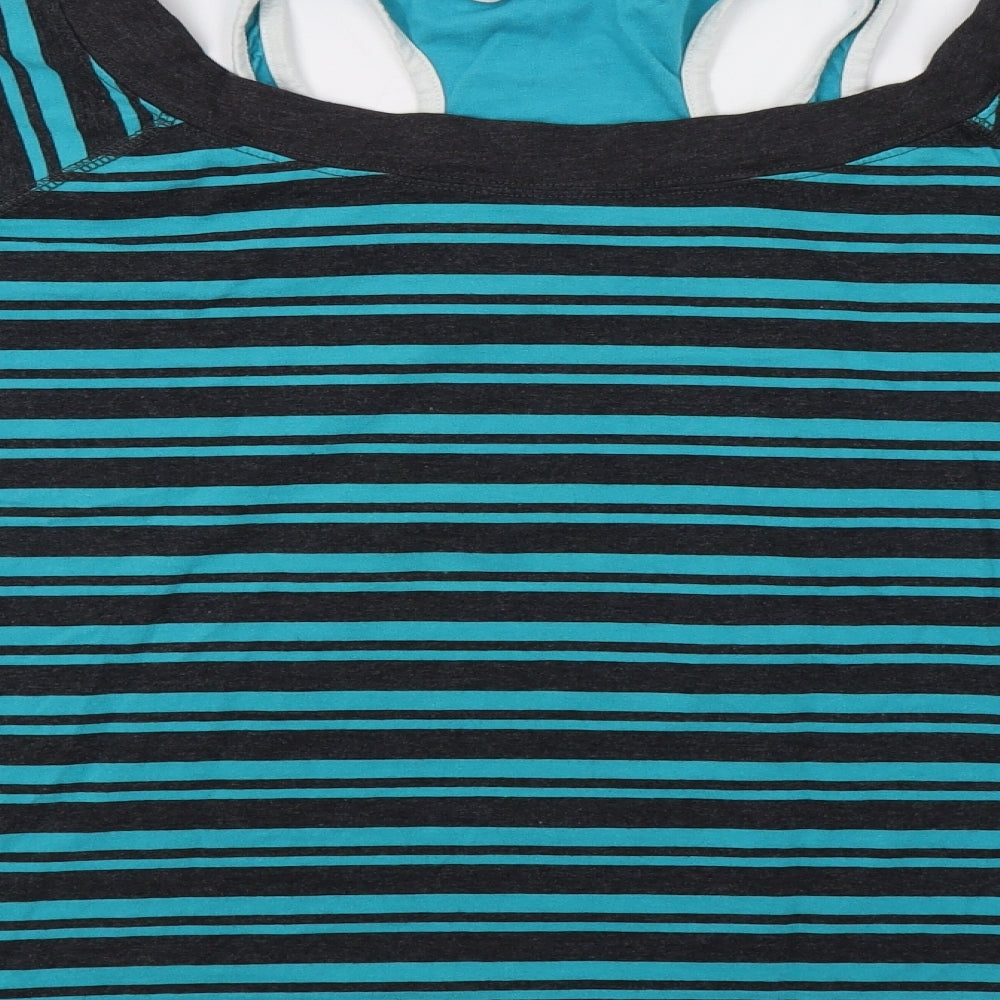 LA Gear Womens Green Striped  Basic Blouse Size 20