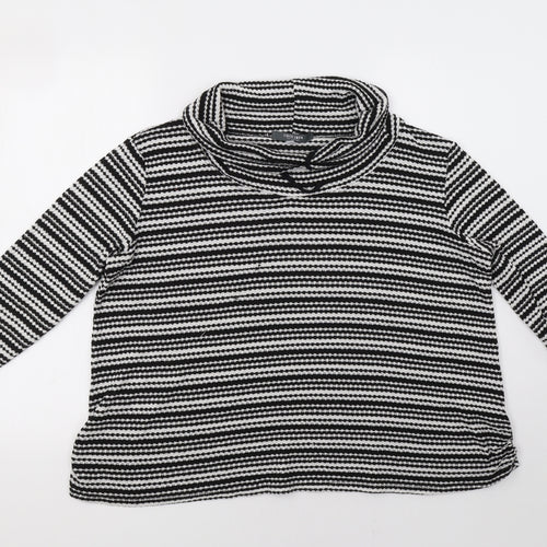 COIN 1804 Womens Black Striped  Basic Blouse Size 2XL