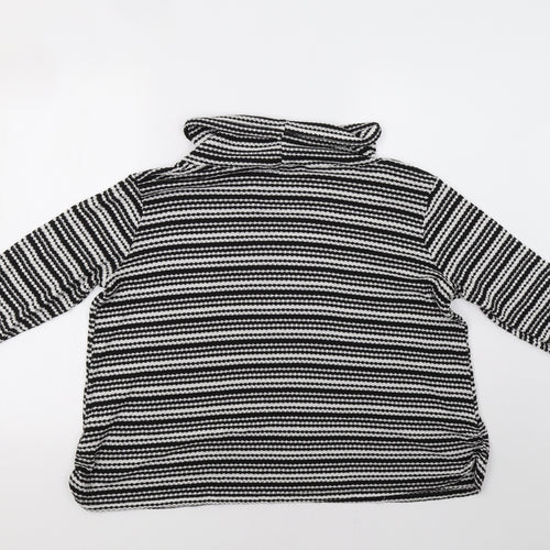 COIN 1804 Womens Black Striped  Basic Blouse Size 2XL