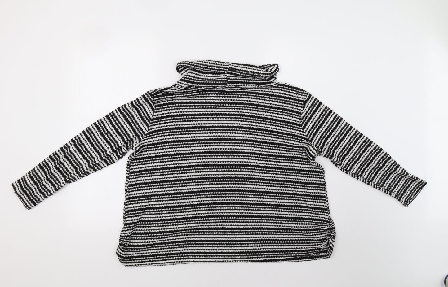 COIN 1804 Womens Black Striped  Basic Blouse Size 2XL