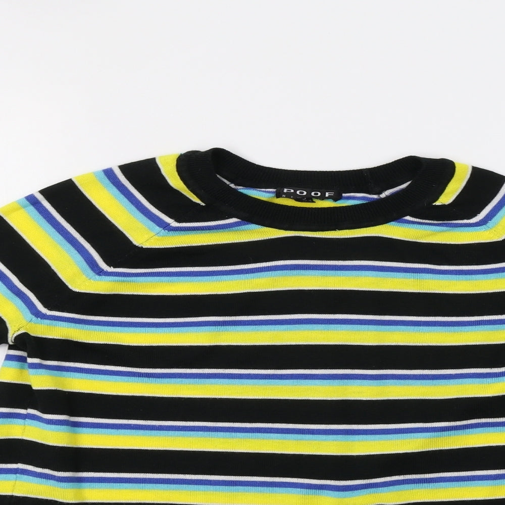 Poof Womens Multicoloured Striped  Pullover Jumper Size S