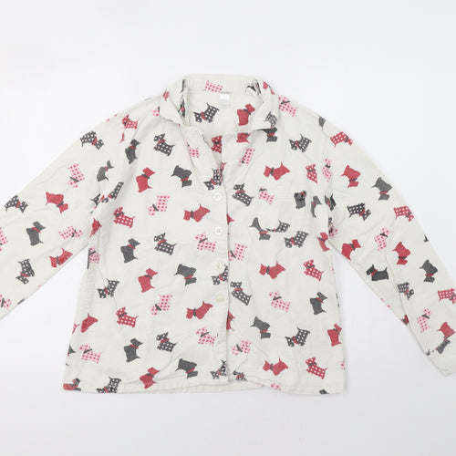 Preworn Womens White   Top Pyjama Top Size 12  - Dog Print
