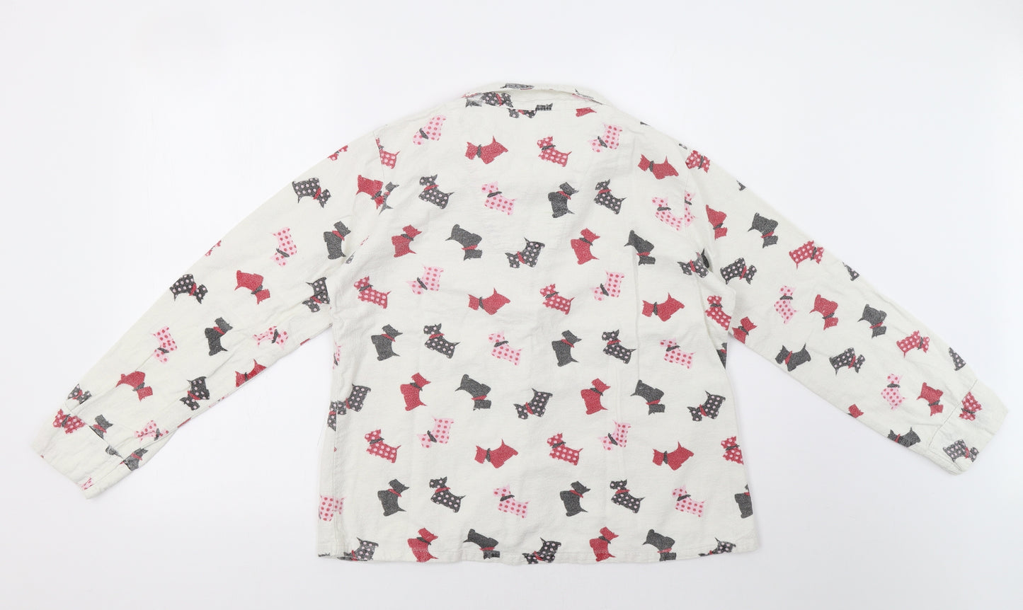 Preworn Womens White   Top Pyjama Top Size 12  - Dog Print