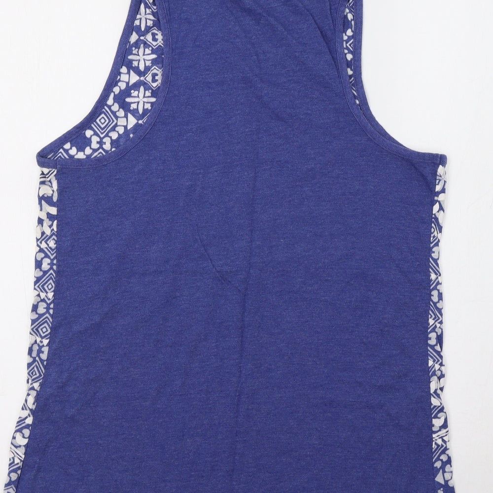 Papaya Womens Blue Geometric  Basic Tank Size 14