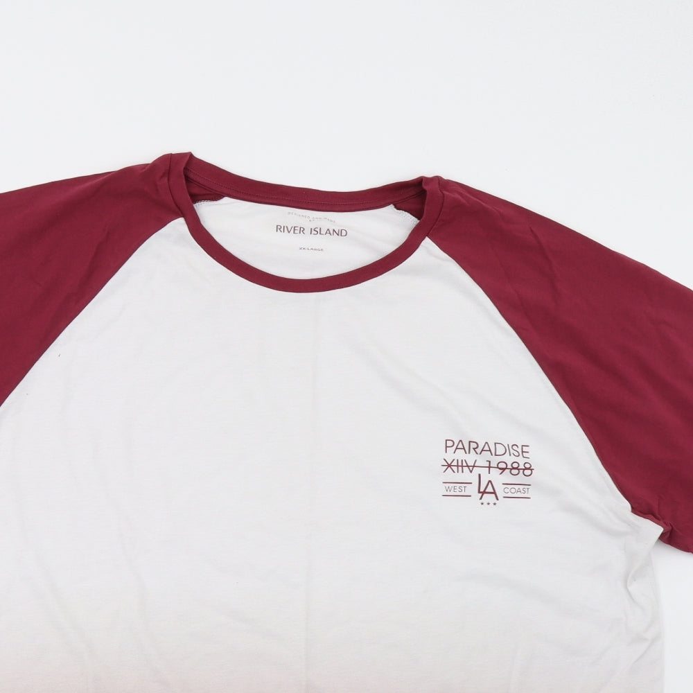 River Island Mens Red    T-Shirt Size 2XL