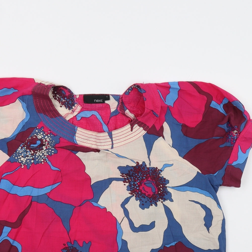 NEXT Womens Pink Floral  Basic Blouse Size 12