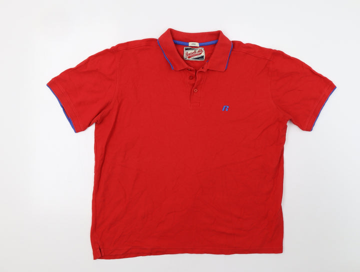 Russell Athletic Mens Red Polo Size L