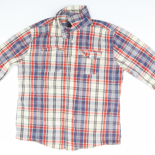 Easy Mens Multicoloured Plaid   Button-Up Size XL