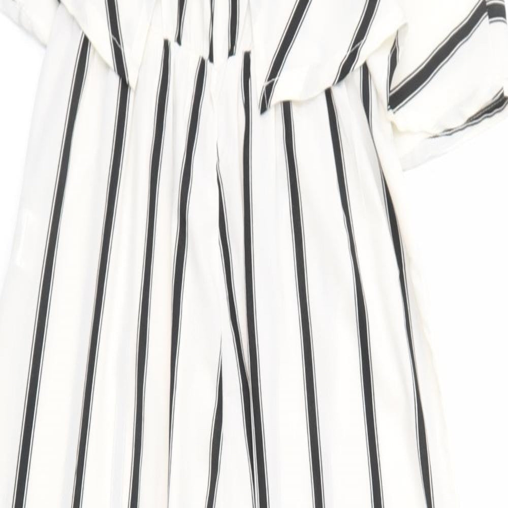 Atmosphere Womens White Striped  Jumpsuit One-Piece Size 6 L26 in