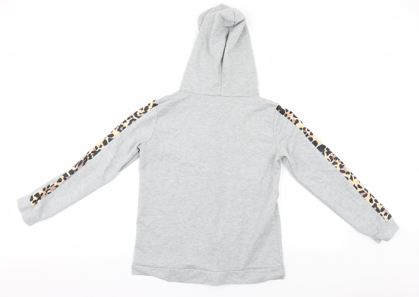 Preworn Womens Grey Animal Print  Full Zip Hoodie Size S