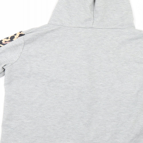 Preworn Womens Grey Animal Print  Full Zip Hoodie Size S