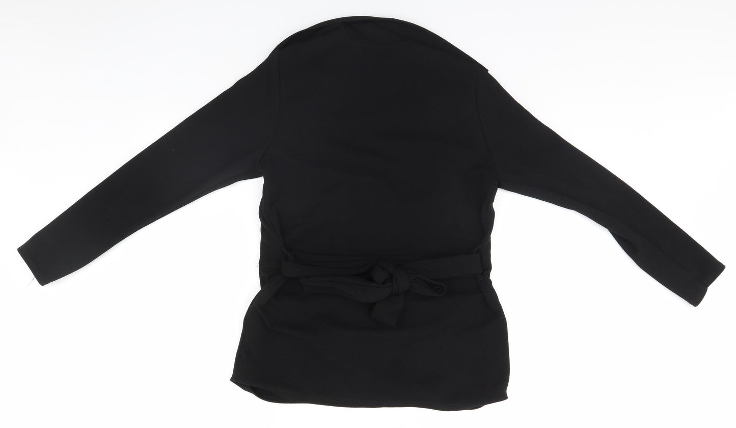 PRETTYLITTLETHING Womens Black   Overcoat Jacket Size 12