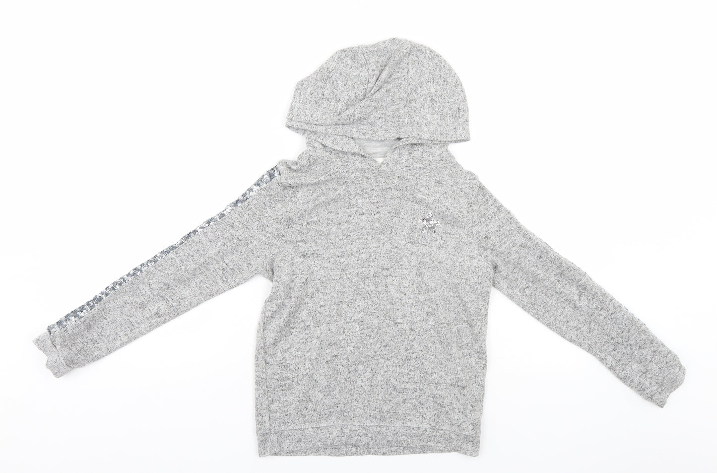 F&F Girls Grey   Pullover Hoodie Size 9-10 Years  - Star