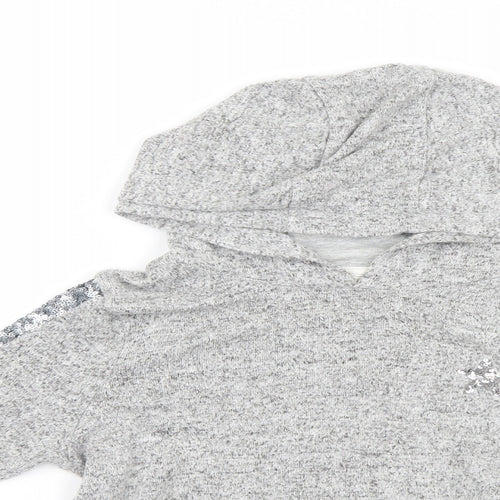 F&F Girls Grey   Pullover Hoodie Size 9-10 Years  - Star