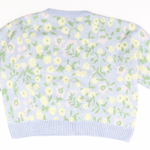 Primark Womens Blue Floral  Pullover Jumper Size 12