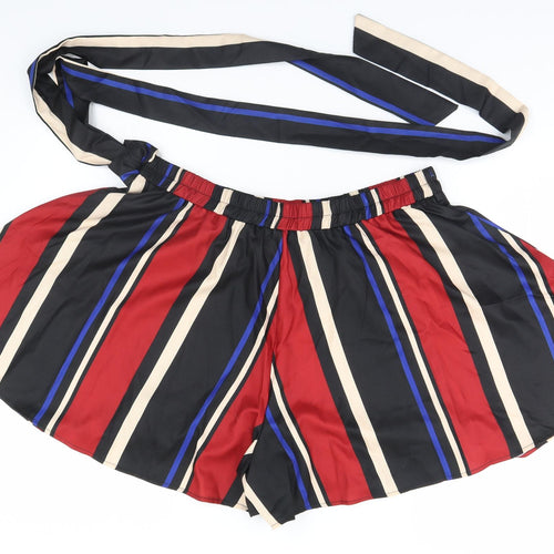 SheIn Womens Red Striped  A-Line Skort Size XL