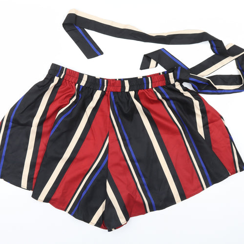 SheIn Womens Red Striped  A-Line Skort Size XL