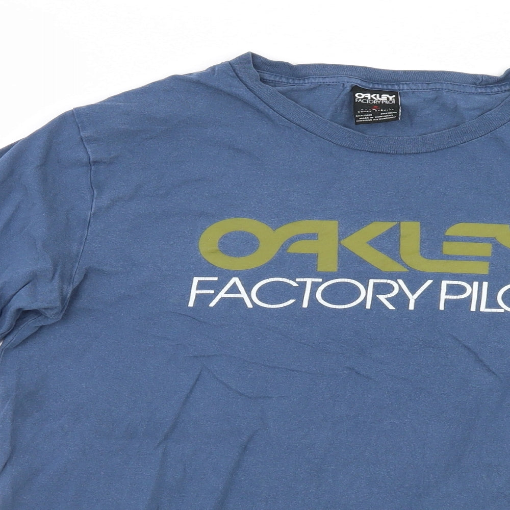 Oakley Mens Blue    T-Shirt Size M  - Factory Pilot