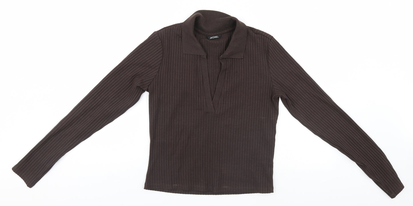 MONKL Mens Brown Striped   T-Shirt