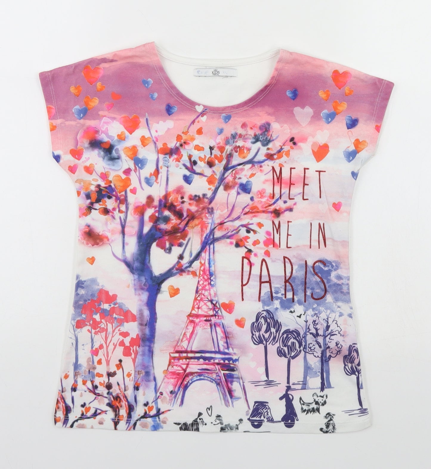 Marks and Spencer Girls Multicoloured   Basic T-Shirt Size 9-10 Years  - Meet me in Paris