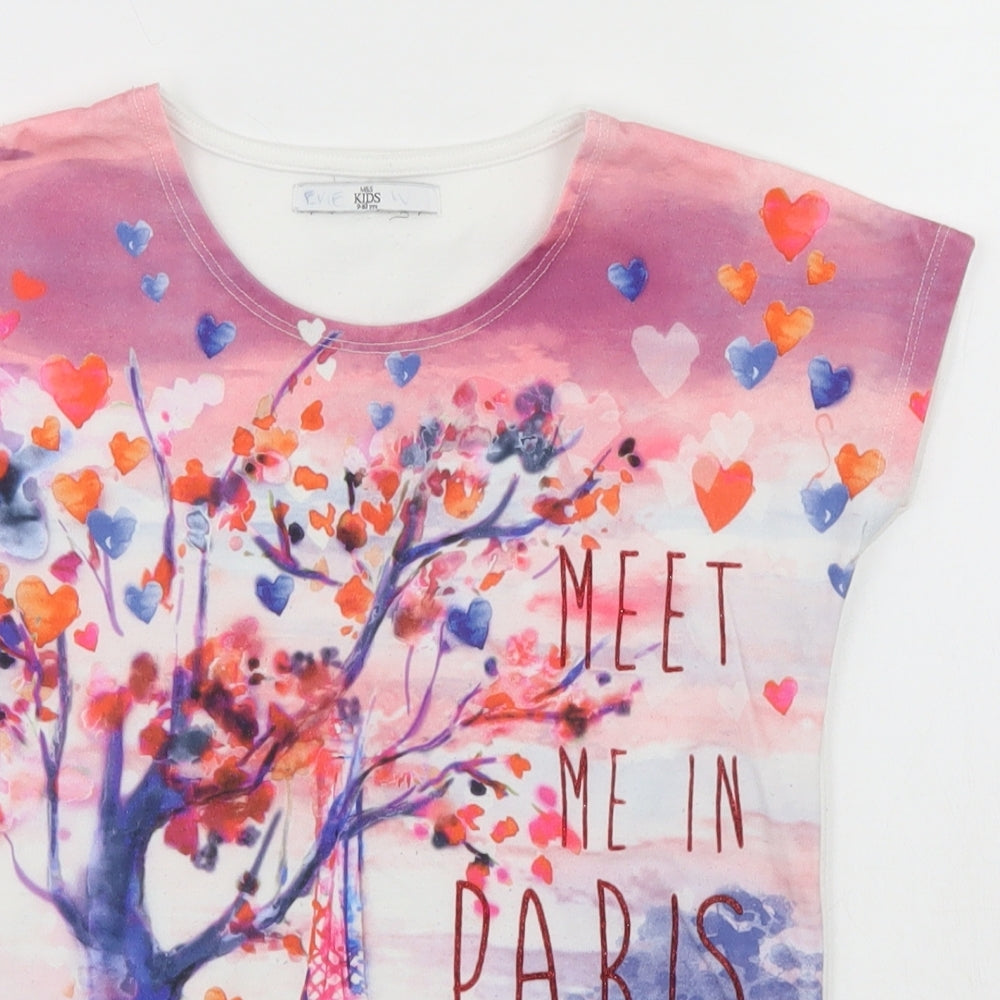 Marks and Spencer Girls Multicoloured   Basic T-Shirt Size 9-10 Years  - Meet me in Paris