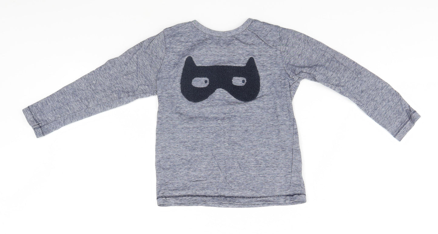 Marks and Spencer Boys Grey Striped   Pyjama Top Size 3-4 Years