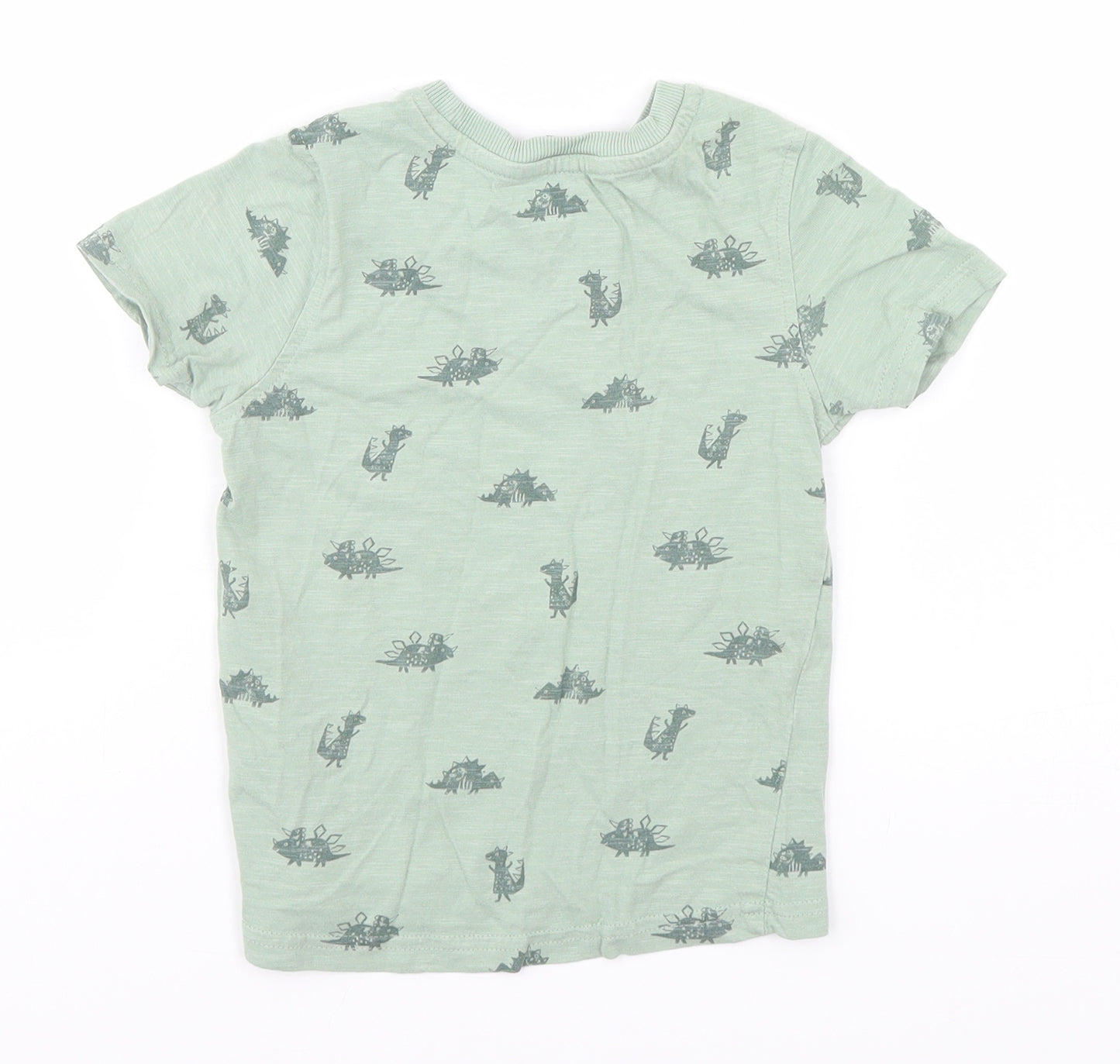 George Boys Green Animal Print  Basic T-Shirt Size 3-4 Years  - Dinosaur