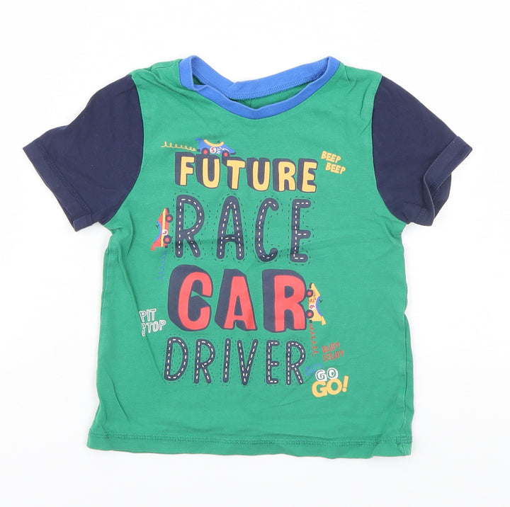 George Boys Green Basic T-Shirt Size 3-4 Years - Future Race Car Driver