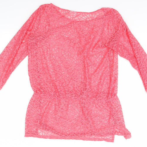 NEXT Womens Red Geometric  Basic Blouse Size 16
