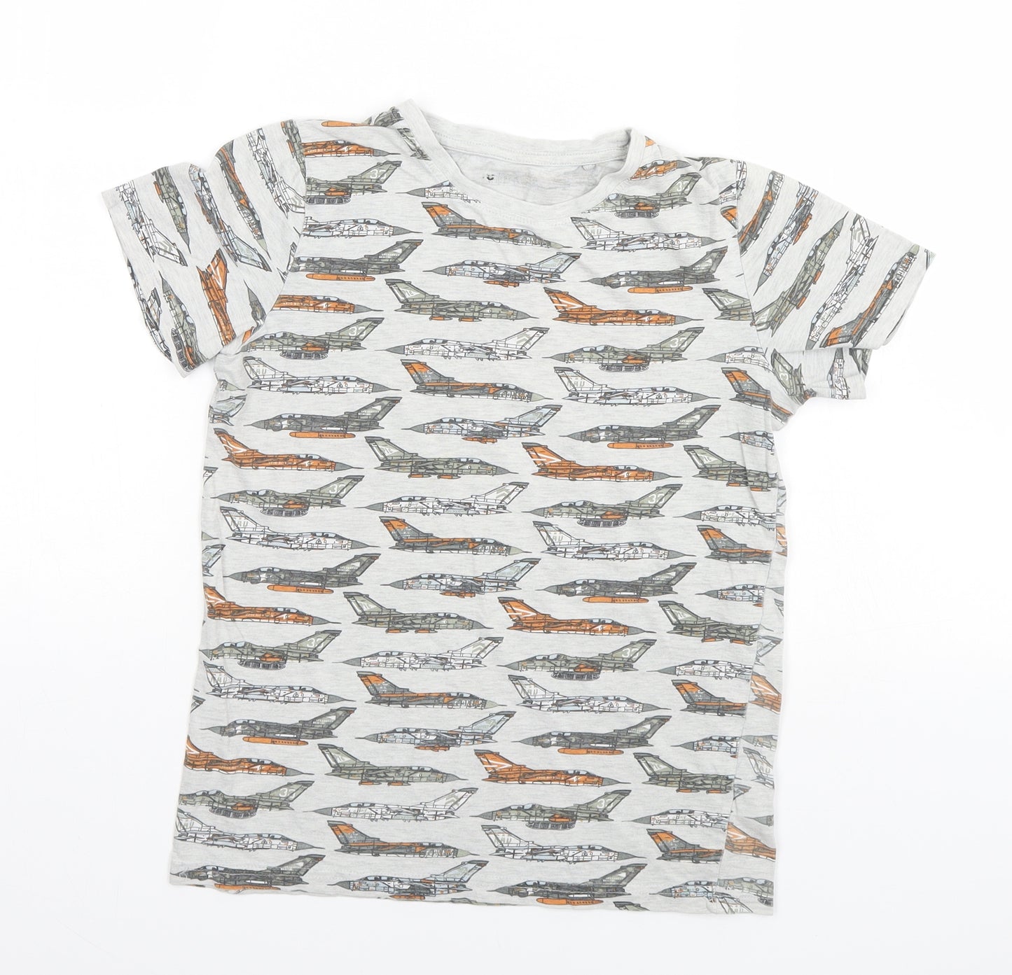 TU Boys Grey   Basic T-Shirt Size 11 Years  - Planes