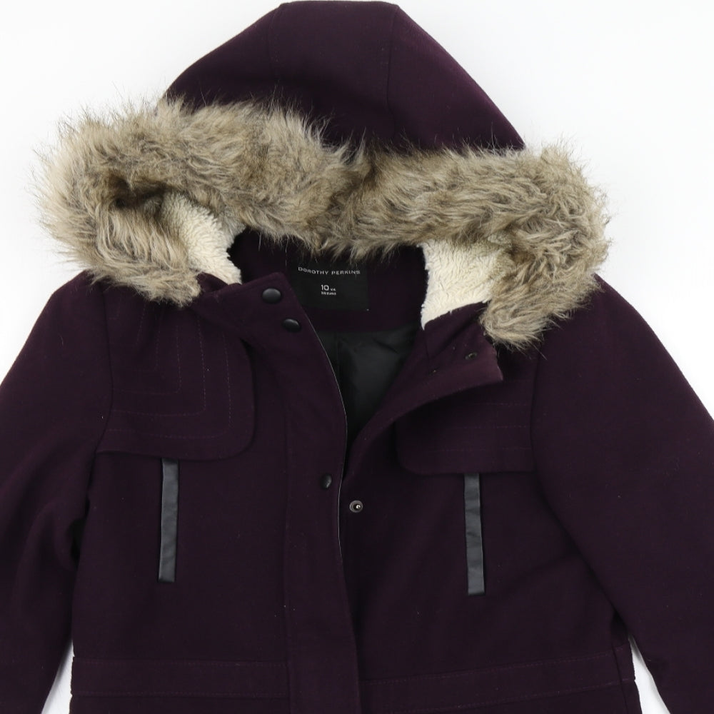 Dorothy Perkins Womens Purple   Parka Coat Size 10