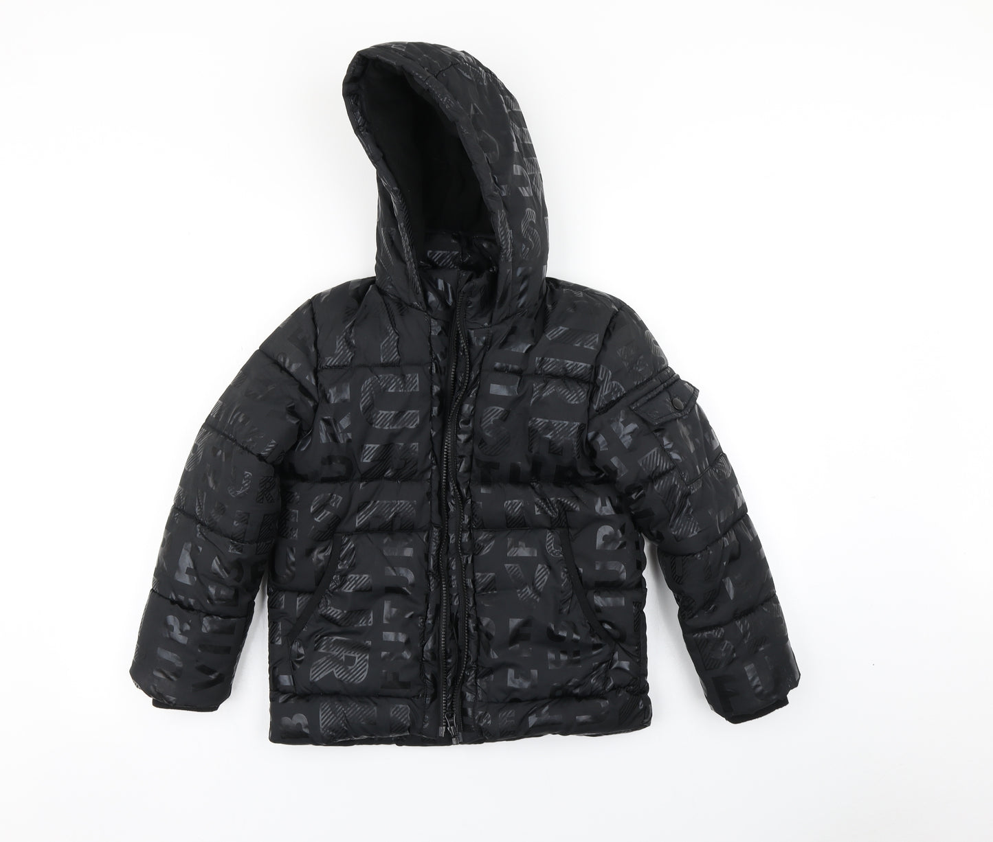 George Boys Black   Basic Coat Coat Size 8-9 Years