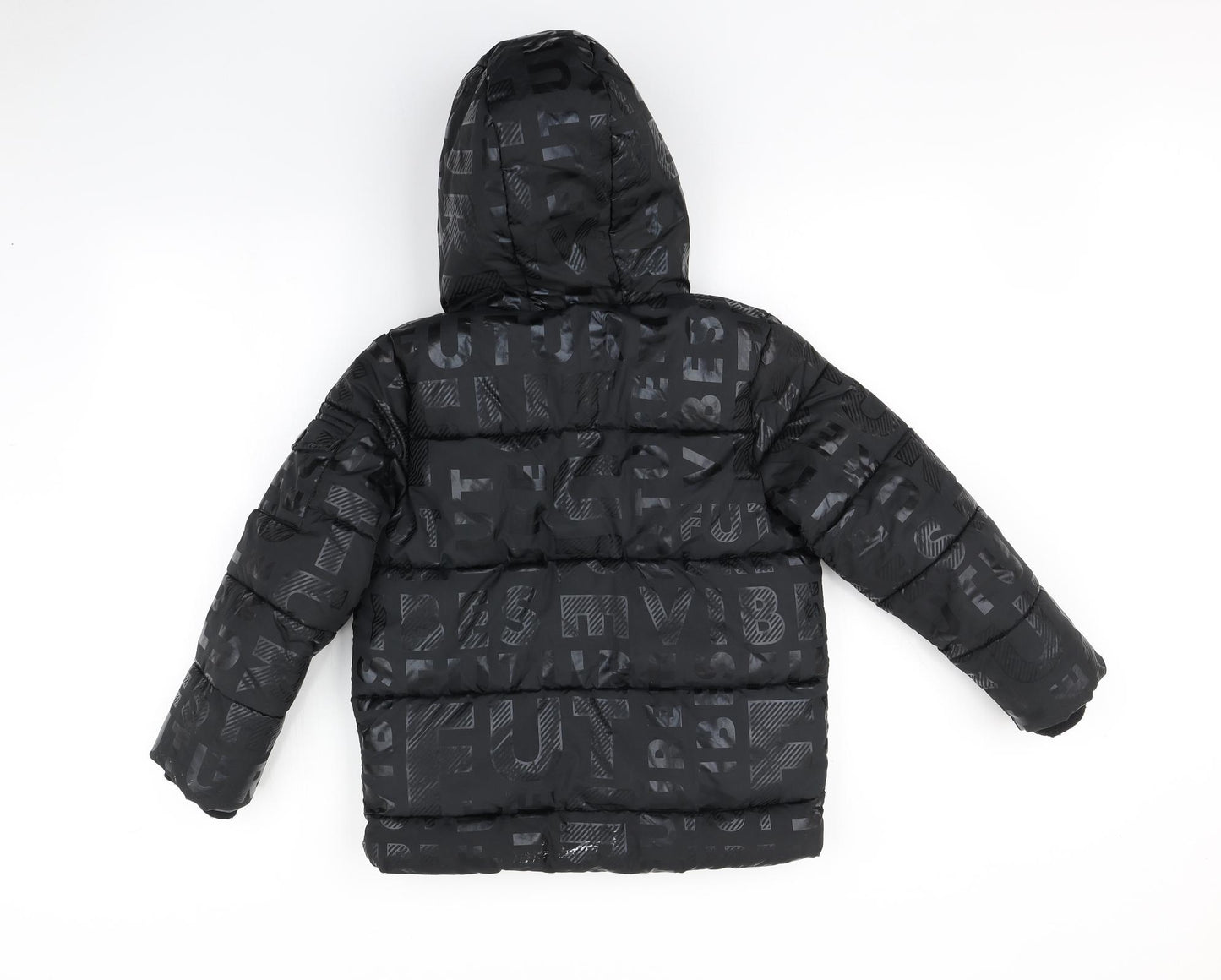 George Boys Black   Basic Coat Coat Size 8-9 Years
