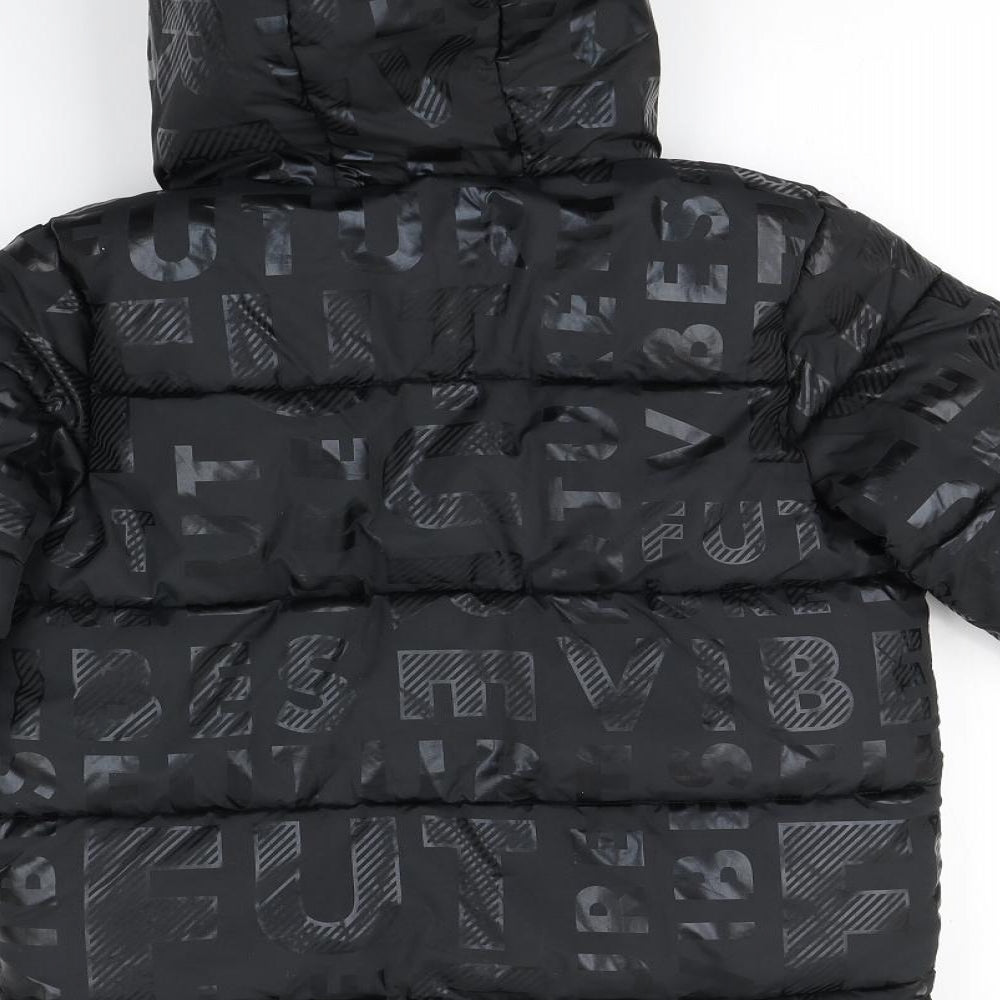 George Boys Black   Basic Coat Coat Size 8-9 Years