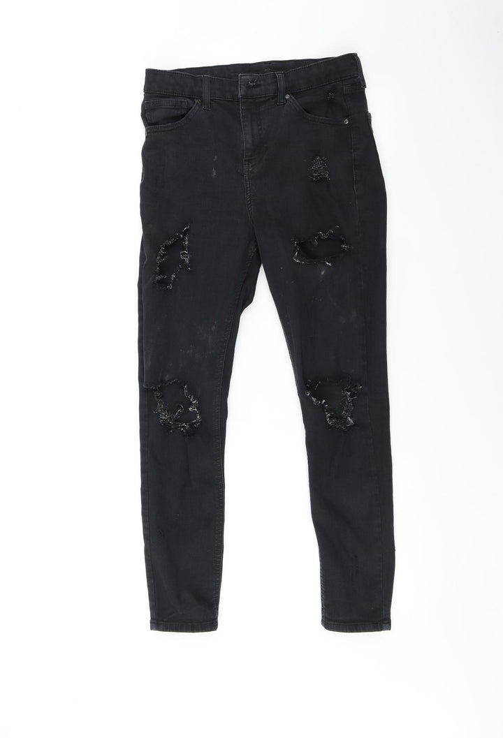 Topshop Womens Black Skinny Jeans Size 30 in L30 in