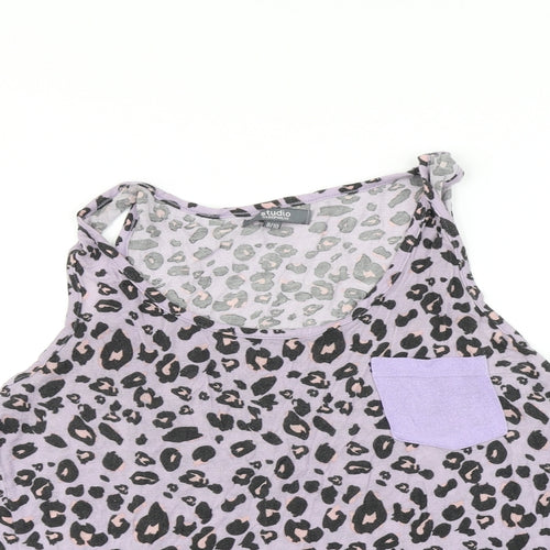 Studio Womens Purple Animal Print  Top Pyjama Top Size 8